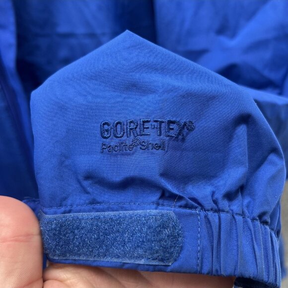 Cabelas Jacket Mens 3XL Tall Blue Gore-Tex Pacific Shell Hooded Rain Jacket Coat - Picture 6 of 11